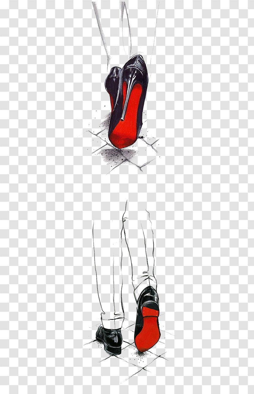 Fashion Illustration High-heeled Footwear Shoe - Red - High Heels Transparent PNG