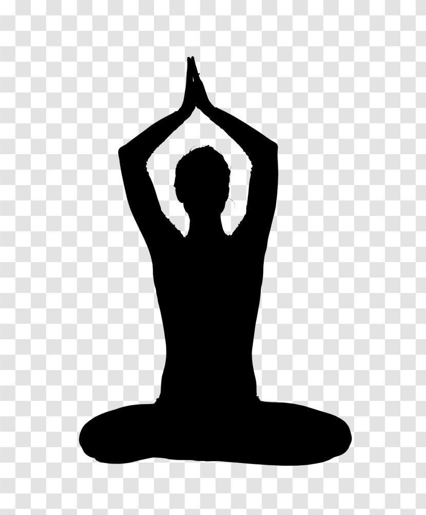 Yoga Silhouette Clip Art - Black And White Transparent PNG
