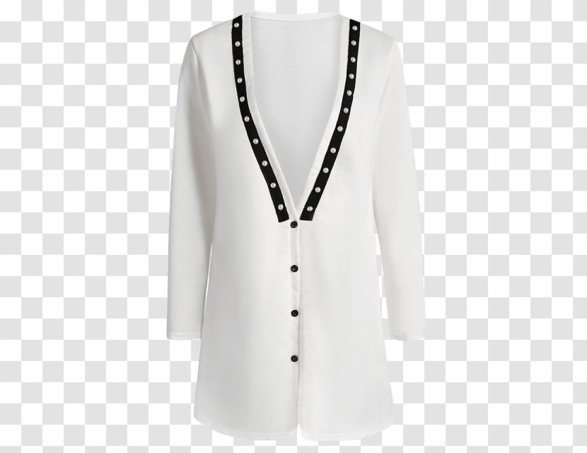 Sleeve Clothing Clothes Hanger Collar Blouse - Button Transparent PNG