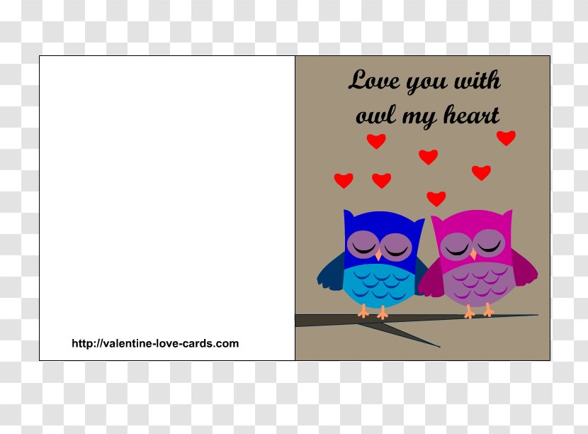 Tawny Owl Valentine's Day Love Heart - Vertebrate Transparent PNG