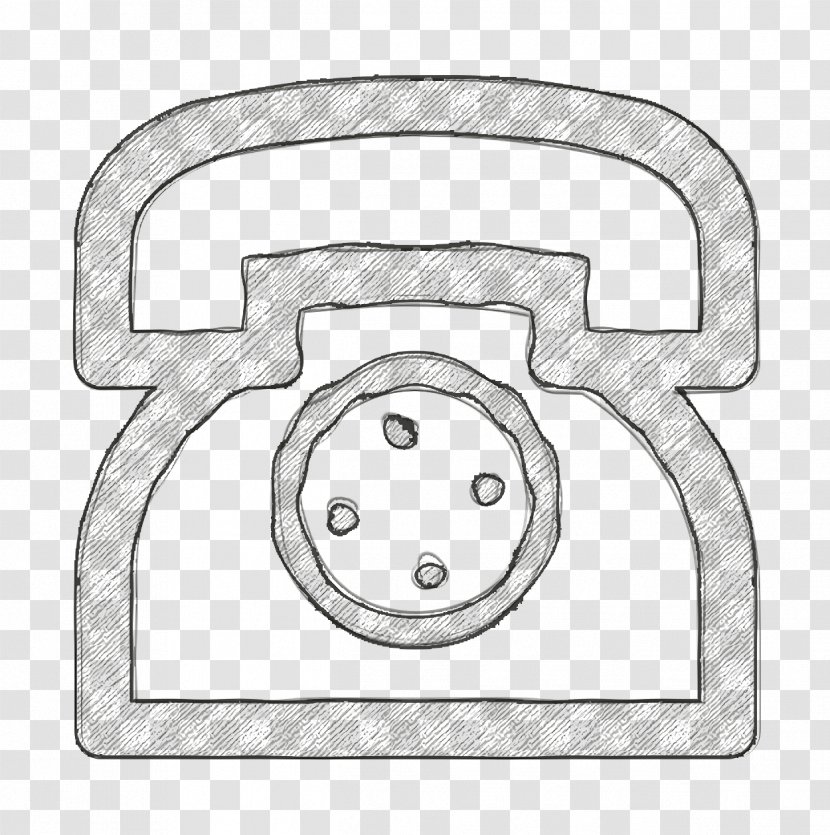 Landline Icon Office Old Phone - Line Art - Metal Smile Transparent PNG