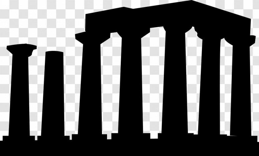 Ancient Greek Temple Roman Corinth Name Day Dimaki Eleni - Monochrome - Logo Transparent PNG