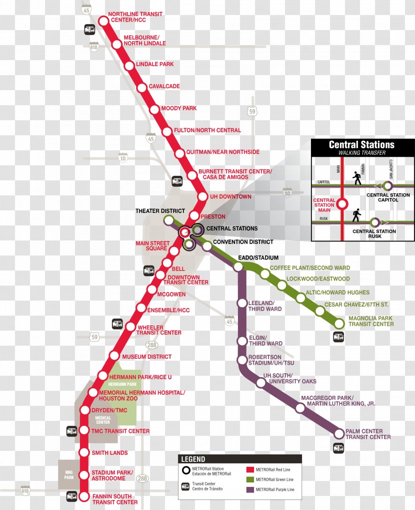 METRORail Downtown Houston Rail Transport Rapid Transit Stadium Park/Astrodome - Convenient Transportation Transparent PNG