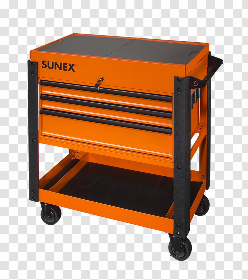 Sunex 8035XT 3 Drawer Service Cart With Sliding Top Tool 8035R Compact Slide Utility Red - Industry Transparent PNG