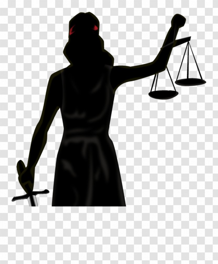 Lady Justice Themis Illustration - Black And White - Law Enforcement Profile Transparent PNG