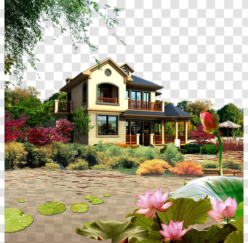 Villa Interior Design Services Poster Architecture - Backyard - Park Real Estate Transparent PNG