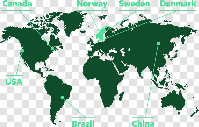 Poster Black And White World Map - Art Transparent PNG