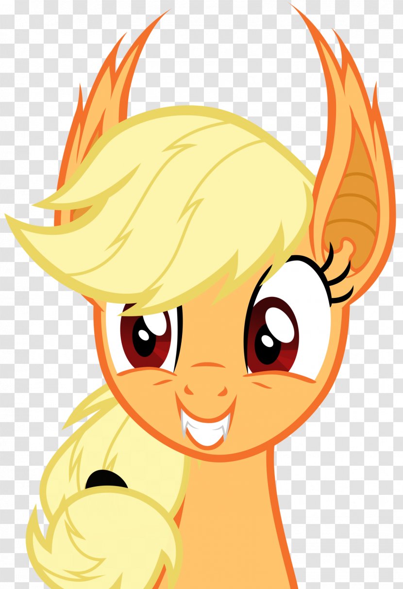 Applejack My Little Pony Bat YouTube - Cartoon - Bats Transparent PNG