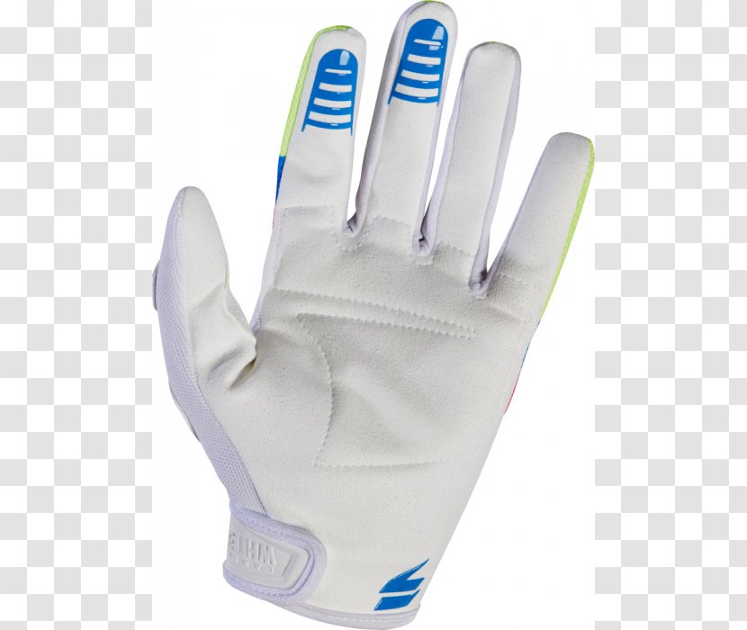 Soccer Goalie Glove White Blue Yellow - Cross Hand Transparent PNG