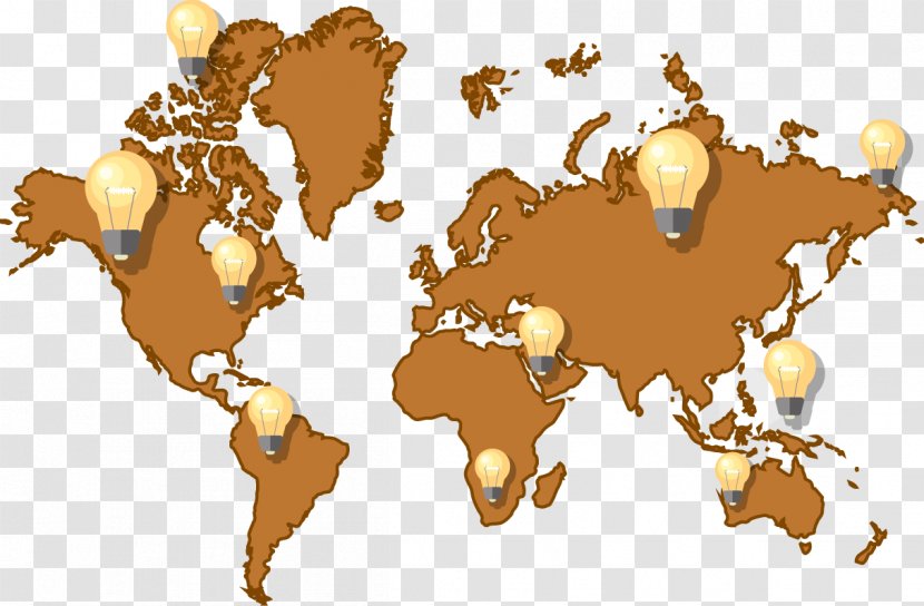 Globe World Map - Library - Creative Bulb Earth Transparent PNG
