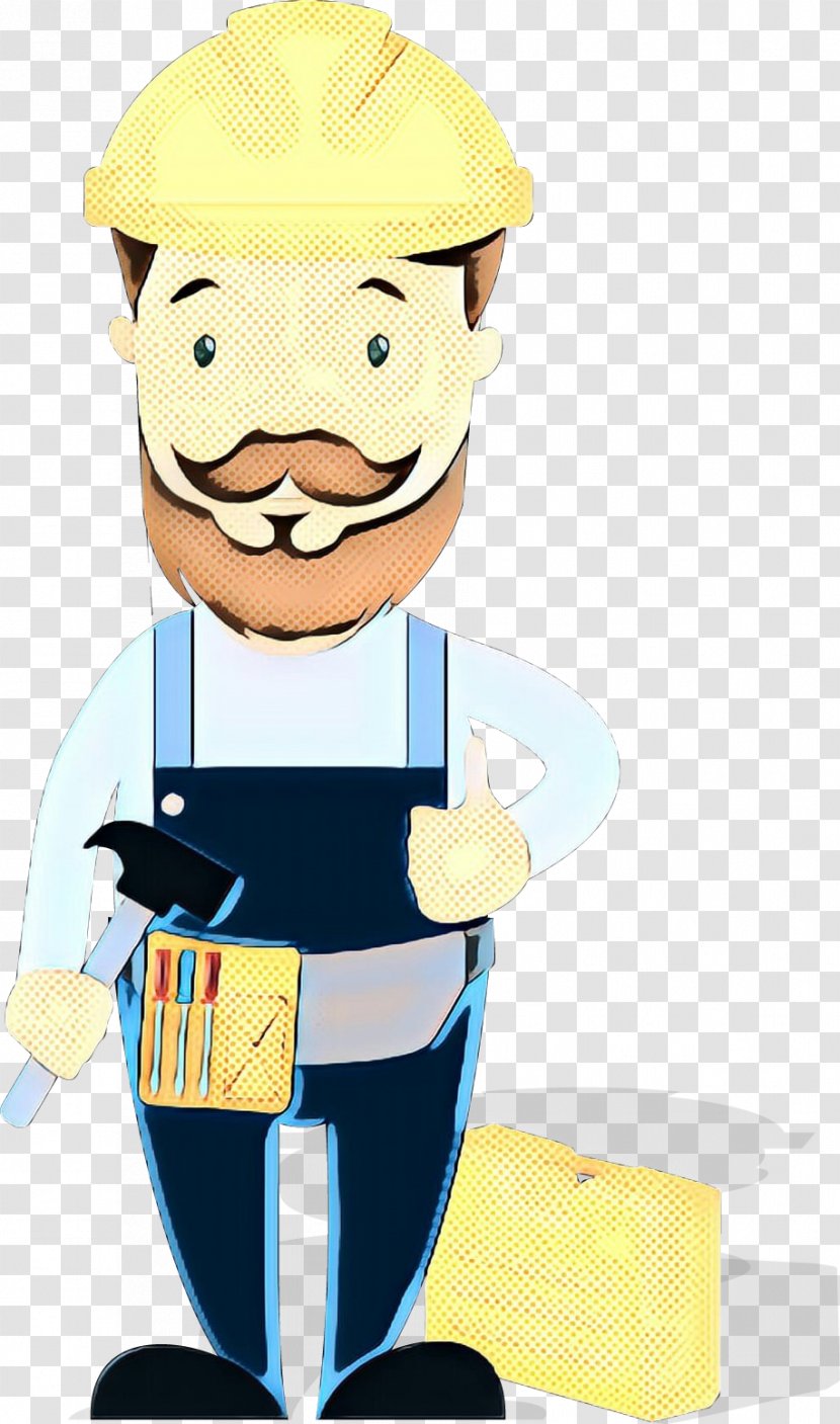 Cartoon Clip Art Construction Worker - Pop Transparent PNG