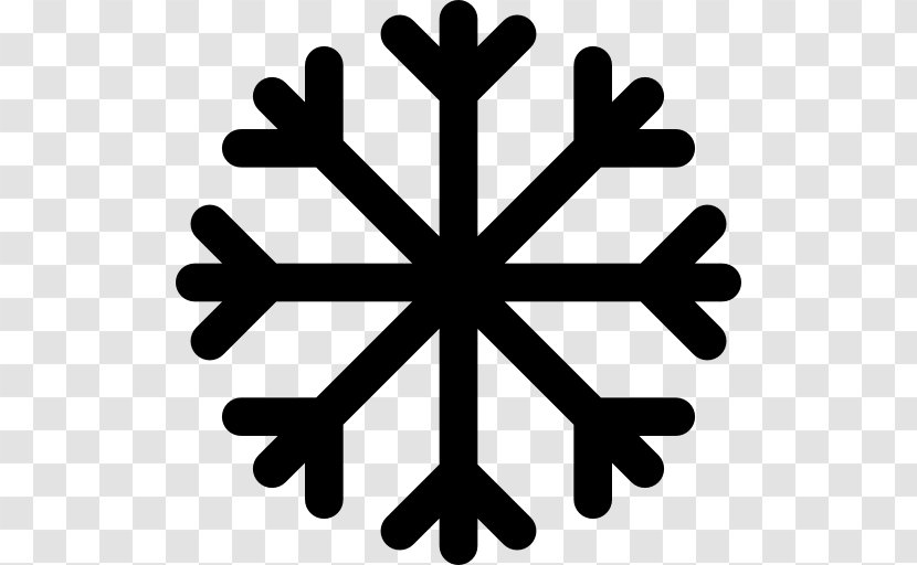 Snowflake Black - Cold - Symmetry Transparent PNG