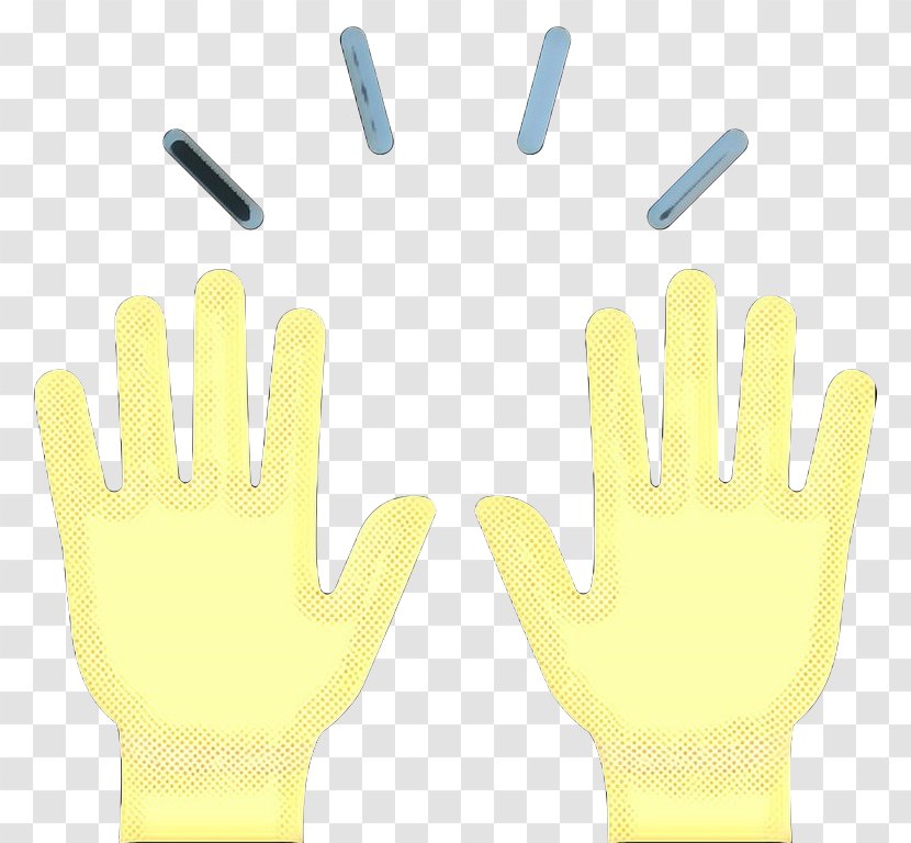 Glove Yellow Safety Hand Finger - Gesture Fashion Accessory Transparent PNG