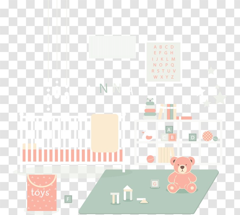 Infant Child Toy - Bed - Fresh Baby Room Style Transparent PNG