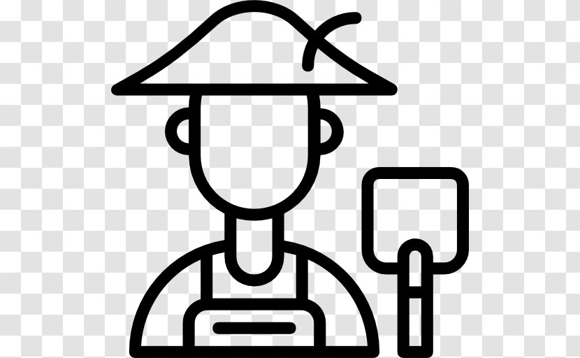 Agriculture Farmer - Black And White - Vector Transparent PNG