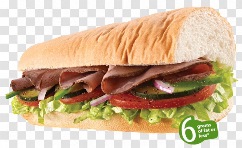 Fast Food Submarine Sandwich Roast Beef Ham - Bocadillo Transparent PNG