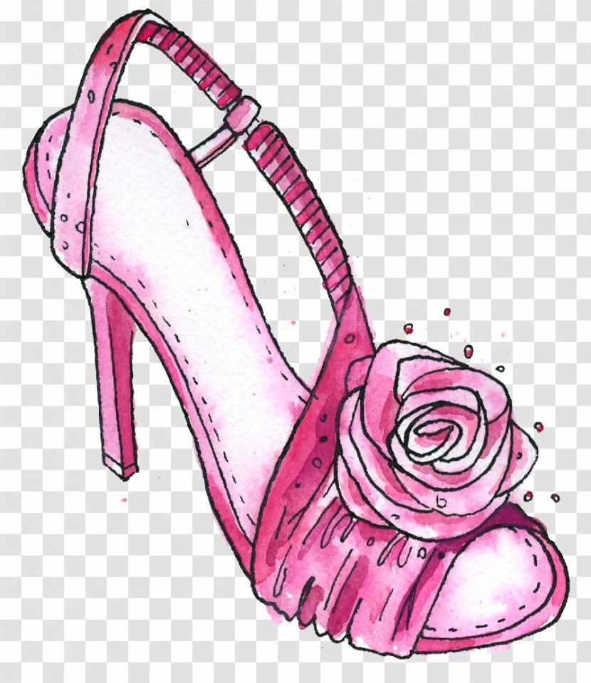 Sandal Pink M Pattern - High Heeled Footwear Transparent PNG