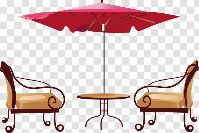 Table Garden Furniture Umbrella - Vector Transparent PNG