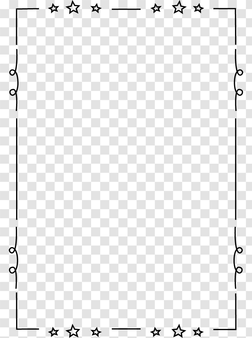 Black And White Line Angle Point - Symmetry - Cute Border Cliparts Transparent PNG