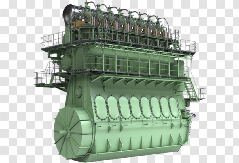 Ship Diesel Engine MAN Marine Propulsion - Fuel - Co2 Gas Transparent PNG