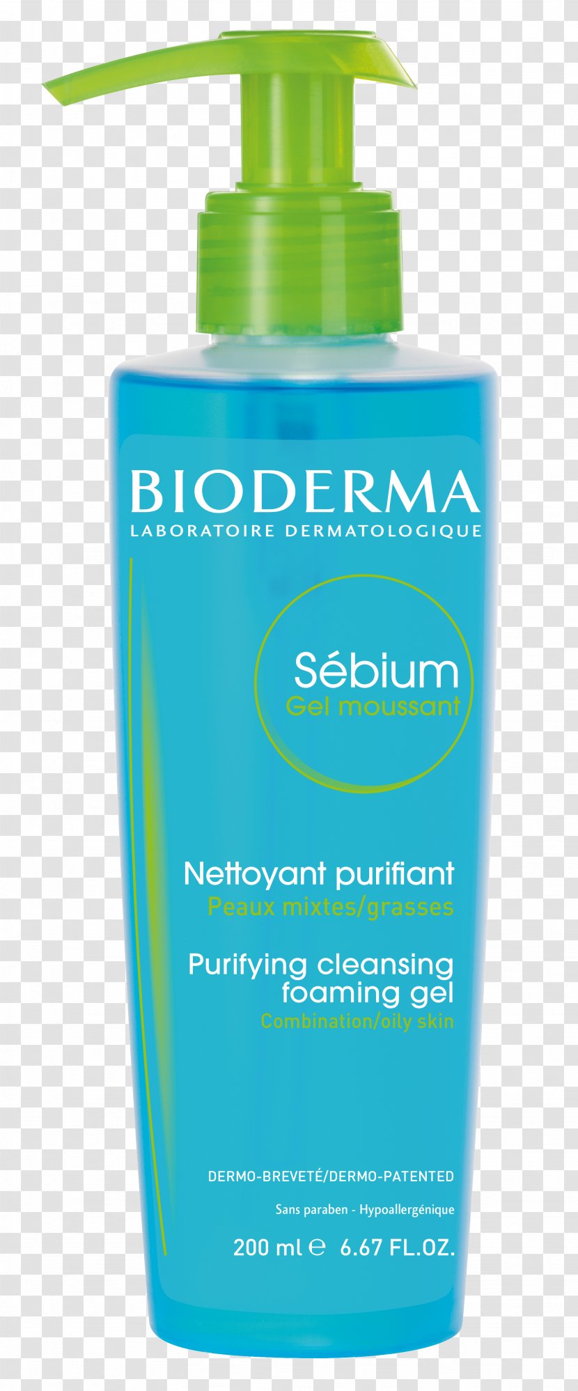 BIODERMA Sébium Purifying Cleansing Foaming Gel Cleanser Sensibio H2O Moussant - Cosmetics - Facial Transparent PNG