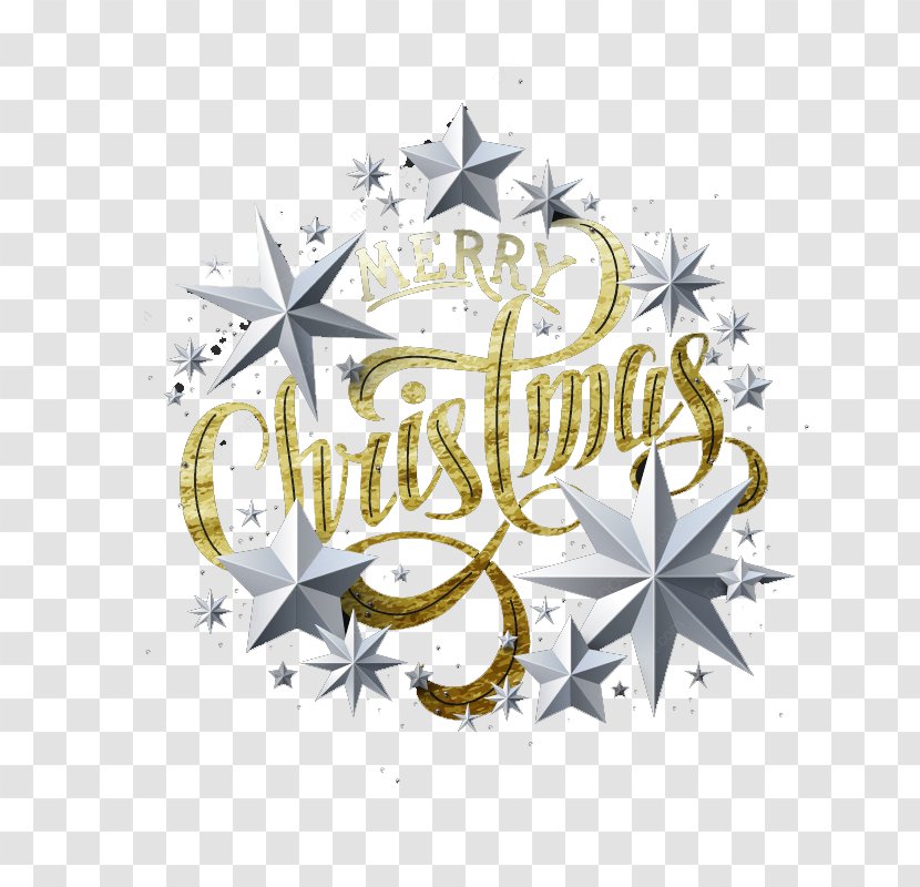 Christmas Illustration - Silver - Star Gold Vector Material Transparent PNG