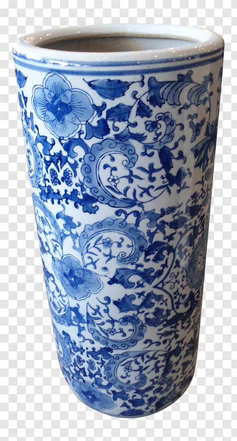Vase Blue And White Pottery Ceramic Cobalt Glass - Drinkware - The Porcelain Transparent PNG