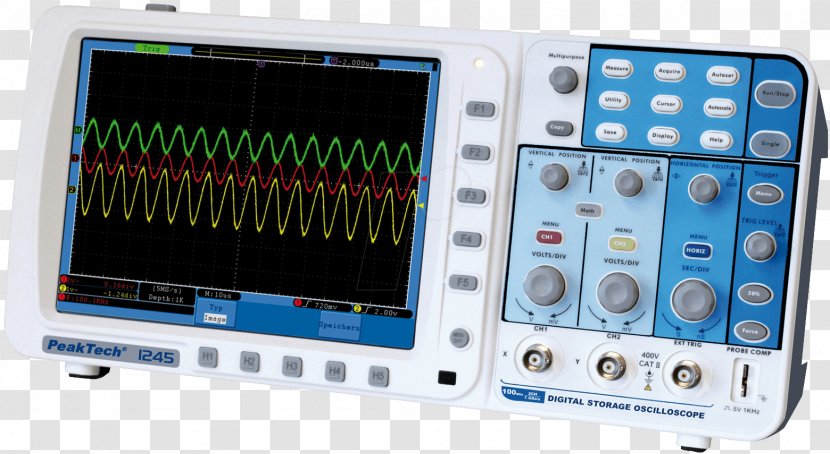 Digital Storage Oscilloscope Data Bandwidth PeakTech P1245 - Hameg Transparent PNG