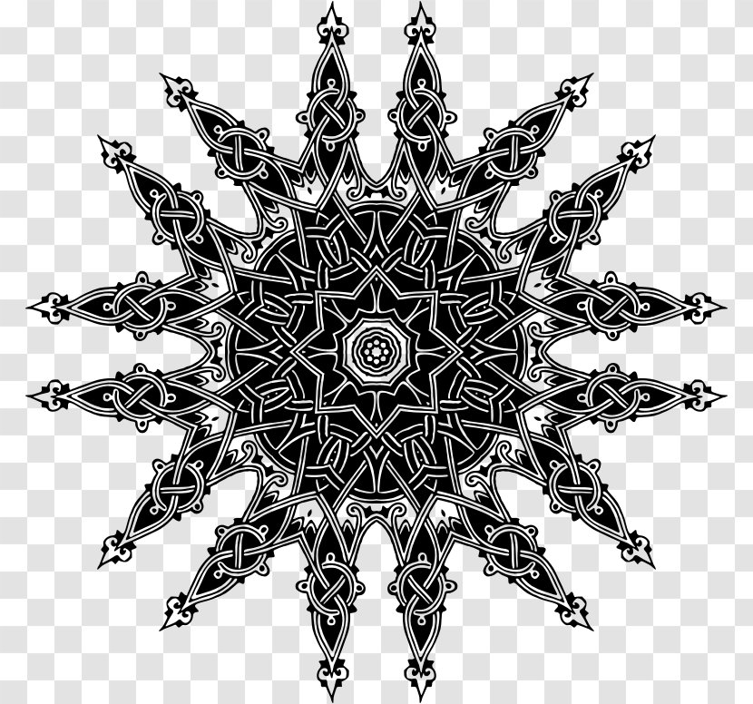 Dharma Wheel - Black And White - Royaltyfree Transparent PNG