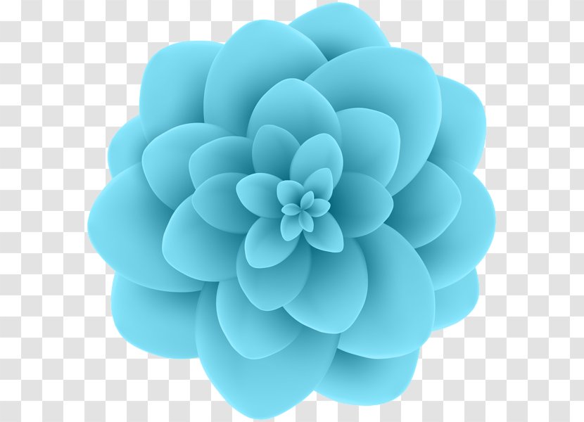 Blue Flower Clip Art - Petal - Aqua Frame Transparent PNG