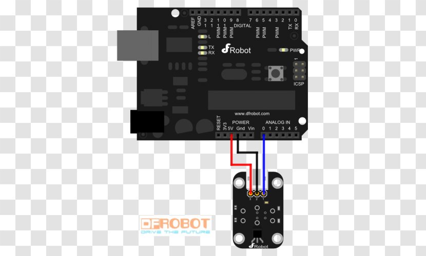 Arduino Sensor Electronics Fritzing Electric Potential Difference - Analog Temperature Controller Transparent PNG