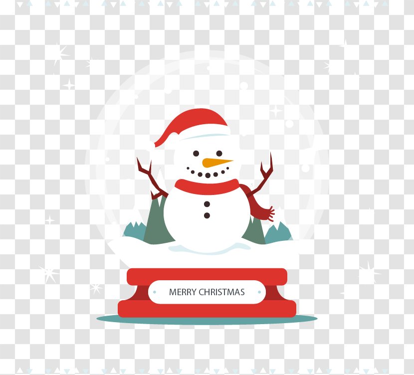 Christmas Card Snow Globe Snowman - Lights - Decoration Transparent PNG