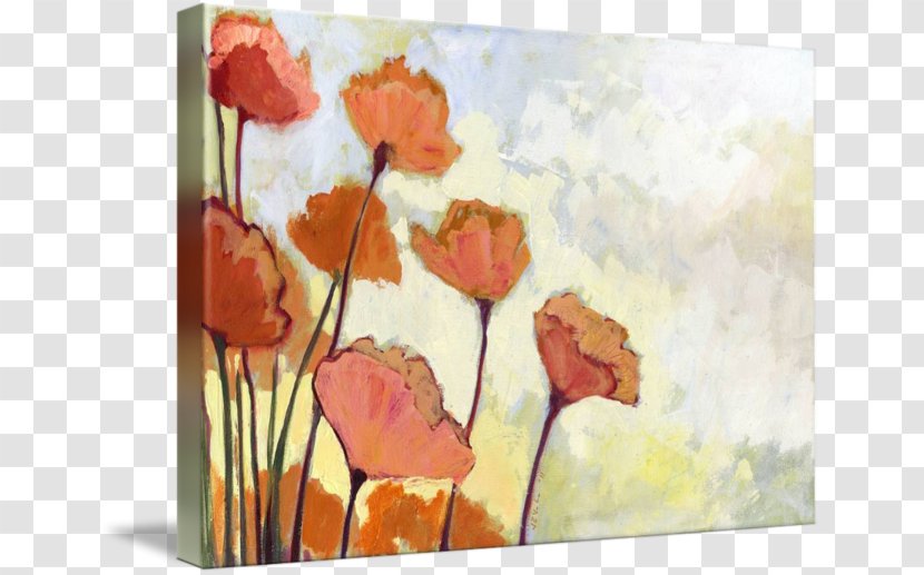 Watercolor Painting Poppy Art Canvas Print - Floral Design Transparent PNG