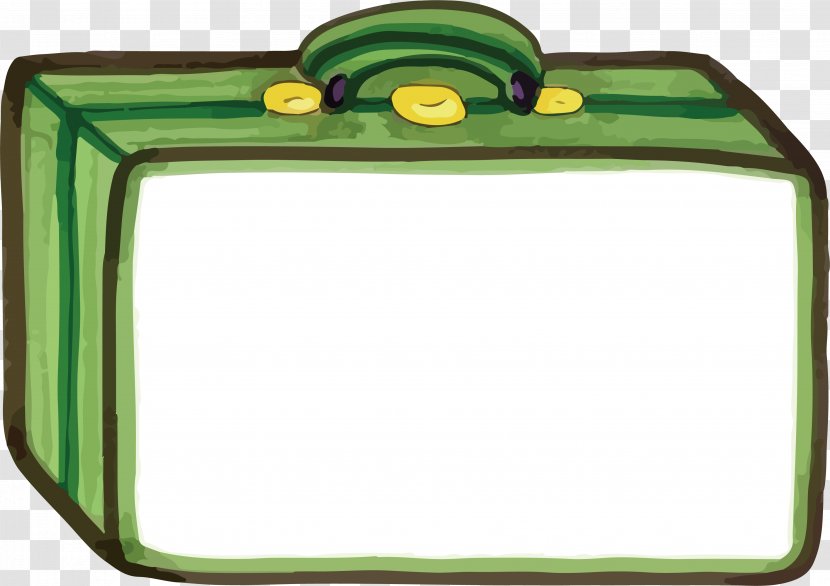 Picture Frame Travel Suitcase - Furniture - Green Long Box Title Bar Vector Transparent PNG