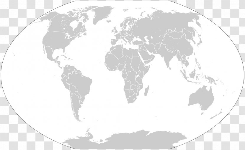 World Map Globe Projection - Black And White Transparent PNG