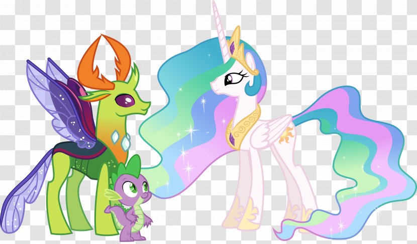 Princess Celestia Luna Pony - Spike Transparent PNG