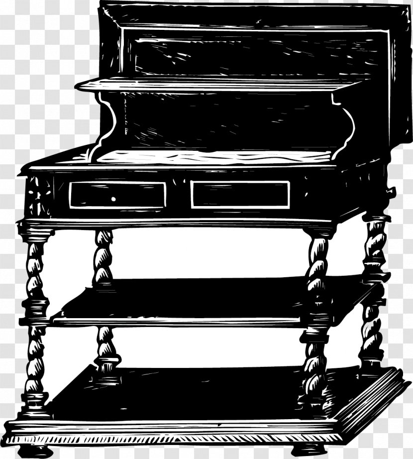 Table Furniture Clip Art - Black And White - Cupboard Vector Material Transparent PNG