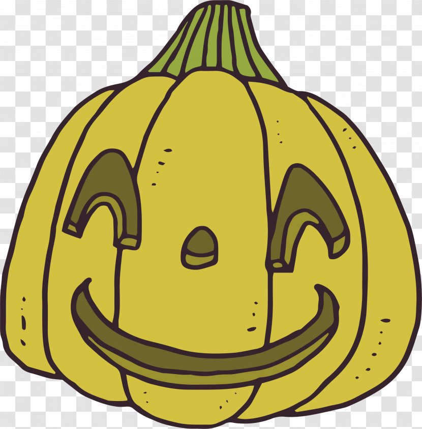 Calabaza Pumpkin - Plant - Green Hand Painted Smiling Transparent PNG