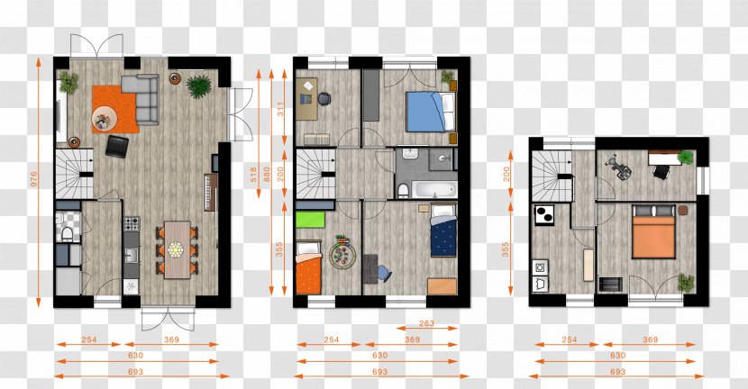 Floor Plan House Nieuwbouw Room Facade - Living Transparent PNG