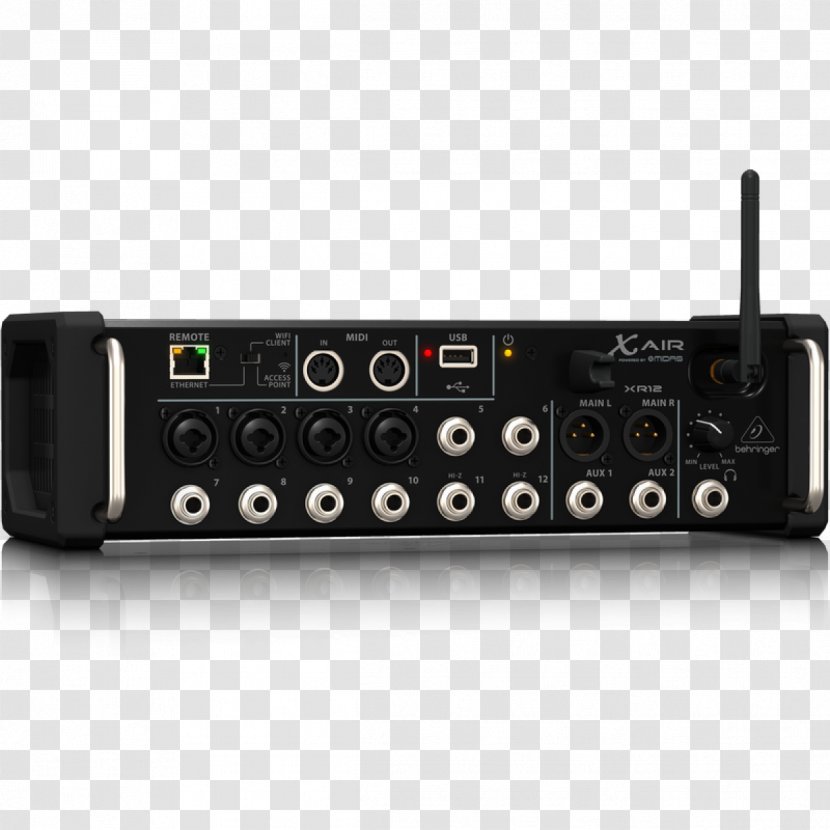 Microphone Audio Mixers Behringer X Air XR12 Digital Mixing Console XR18 - Cartoon Transparent PNG