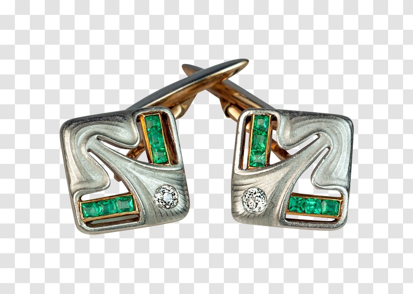 Jewellery Cufflink Art Nouveau Gold - Diamond Cut Transparent PNG