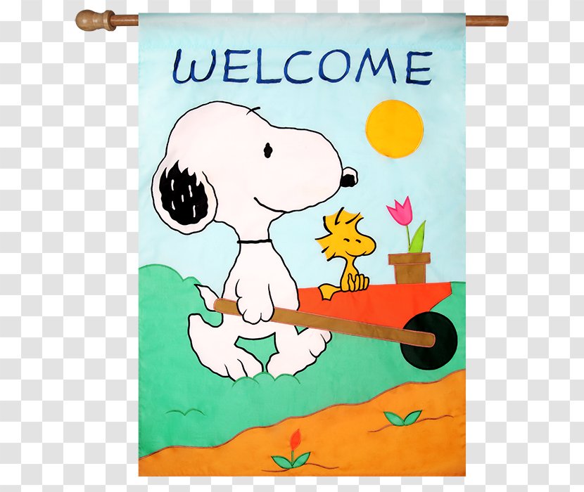 Snoopy Woodstock Charlie Brown Peanuts Flag Transparent PNG