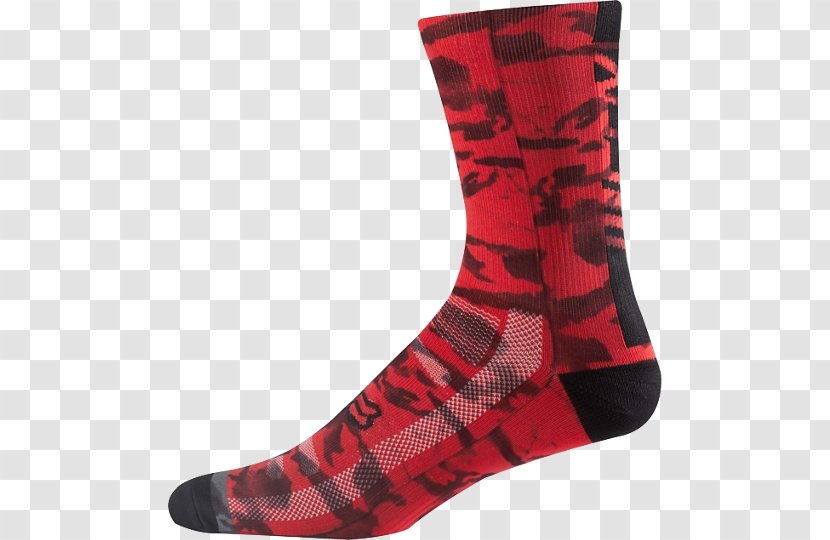 Crew Sock Fox Racing Clothing Red - Fashion Transparent PNG