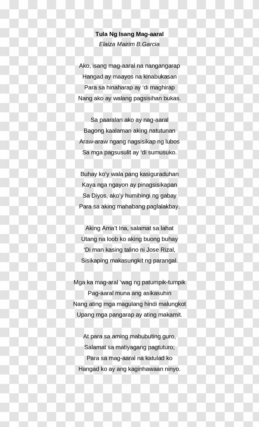 Poetry Spoken Word Ode Nursery Rhyme Syllable - Teacher - Jose Rizal Transparent PNG