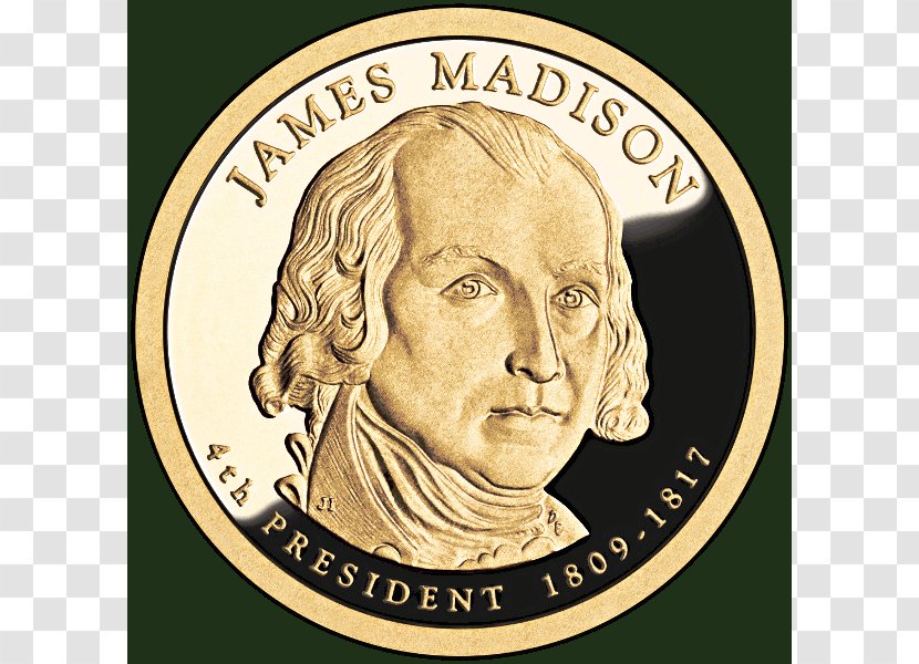 James Madison, 1751-1836 United States Presidential $1 Coin Program Dollar - John Quincy Adams Transparent PNG