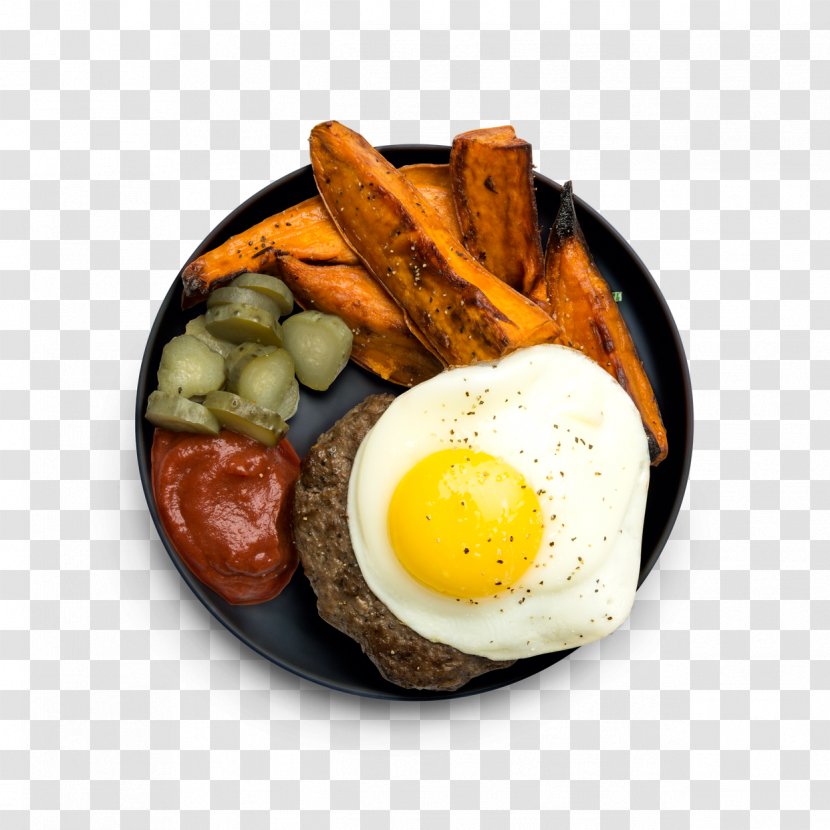 Potato Wedges Fried Egg Full Breakfast Junk Food - Dish - Burger Transparent PNG