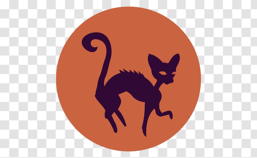Whiskers Cat Silhouette Halloween Drawing - Small To Medium Sized Cats Transparent PNG