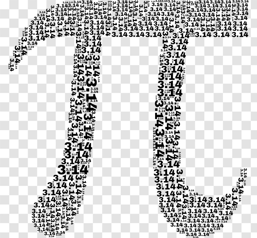 Number Pi Day Circle Clip Art - Black And White Transparent PNG