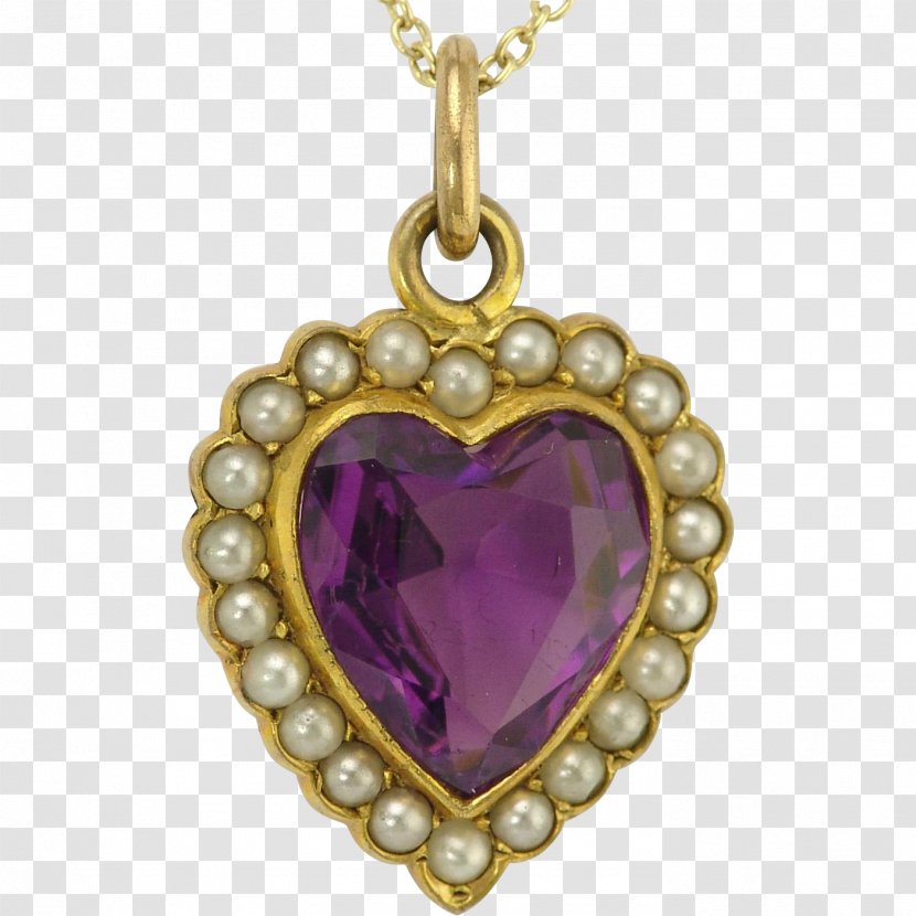 Charms & Pendants Jewellery Amethyst Necklace Gold - Pin - Vintage Transparent PNG