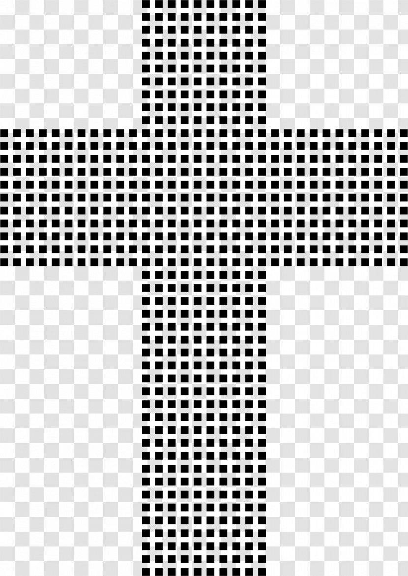 Cross Typography Clip Art - Black And White - Christian Transparent PNG